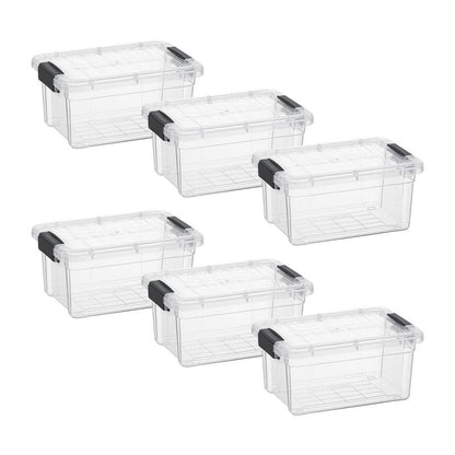 Superio Clear Storage Bins with Lids, Stackable Storage Box with Latches and Handles, Extra Small, 6 Pack 3 Quart - size: 3.5 Qt, style: 6 Pack