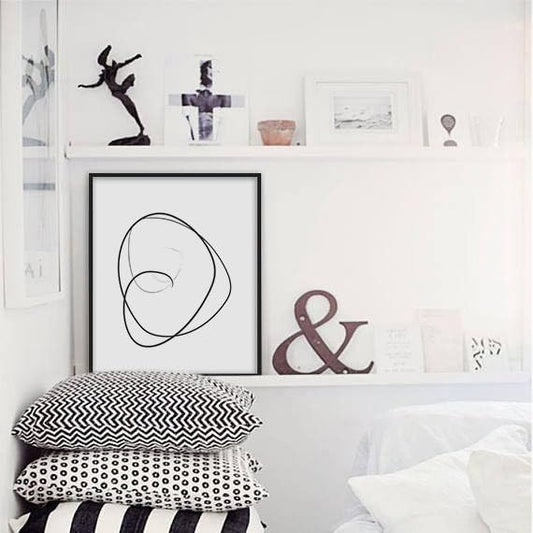 Black And White Minimalist Line Drawing, Poster Abstract Wall Art Modern Scandinavian Large Black And White Minimalist Line Drawing, Wall Decor Abstract Poster Modern,122