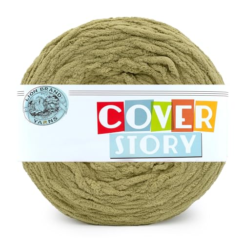 Lion Brand Yarn, Cover Story Blanket Yarn, Grove, Green, 1 Pack | Soft Super Bulky Thick Blanket Crochet & Knit Fiber for Chunky Afghans, Plush Amigurumi Stuffed Animals, Pillows - color: Grove