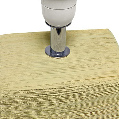 Simple Designs LT2072-BGE Petite Faux Stone Table Lamp with Fabric Shade, Beige with White Shade - color: Stone Beige/White Shade