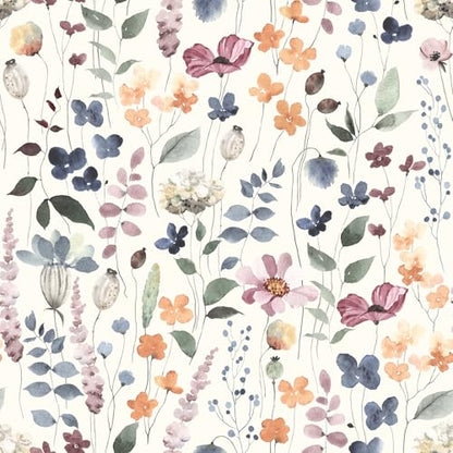 Flowers Peel and Stick self Adhesive Wallpaper Floral - 96''x32'' - color: X04, size: 96"x32"