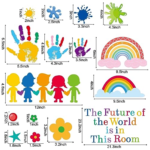 AOWDIAO Inspirational Kids Classroom Wall Decals – The Future of the World Is in This Room Quote – Peel and Stick Vinyl Sticker for School, Nursery and Playroom Decor - style: Inspirational Quote