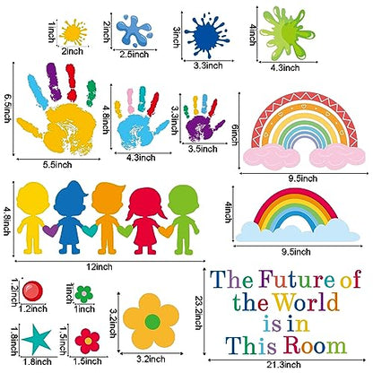 AOWDIAO Inspirational Kids Classroom Wall Decals – The Future of the World Is in This Room Quote – Peel and Stick Vinyl Sticker for School, Nursery and Playroom Decor - style: Inspirational Quote