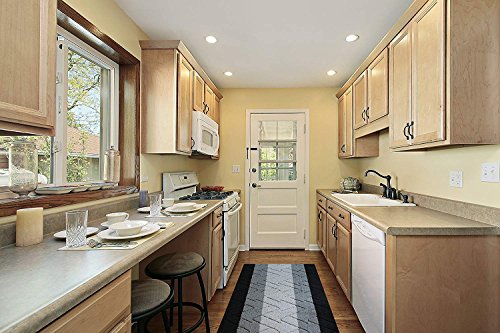 Hallway Runner Rug, 2'7" x 3' Washable Non-Slip Carpet Runner, Custom Size | Rubber Backed Runners for Hallways, Kitchen, Bathroom & Entryway, 2-35 Feet - color: Zigzag-grey, size: 2'7" x 3' (Runner)