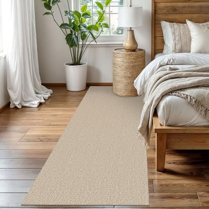 Washable Runner Rug, Non Slip Foyer Runner, 3x8 Ft, Sand/Beige | Washable Braided Runner Carpet, Non Slip Rubber Dot Backed, For Hallway, Kitchen, Entryway, Bedroom, Laundry Room, Foyer - color: Sand/Beige, size: 3' x 8' (Rectangular)