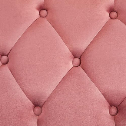 Yaheetech 45in Upholstered Velvet Ottoman Bench Seat with Gold Legs, Pink | Tufted Upholstered Bench Seat, Bed Bench with Tapered Gold Metal Legs, Sized for Window Seat Entryway Living Room - color: Pink
