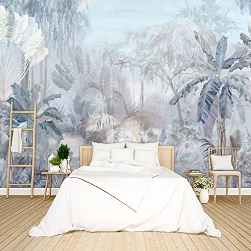Tropical Botanical Wallpaper Woodland Forest Tree Bedroom Banana Leaf Plant murals Aesthetic Room Decor Living Room tv Background Large wall Mural - 160"x108" Not Peel and Stick - color: B029, size: 160"x108"
