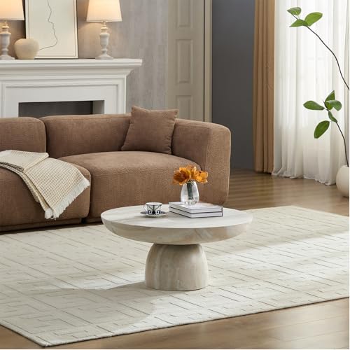 Mushroom Marble Coffee Table, Modern Fiberglass Center Table - color: 31.5'' Mars Pattern