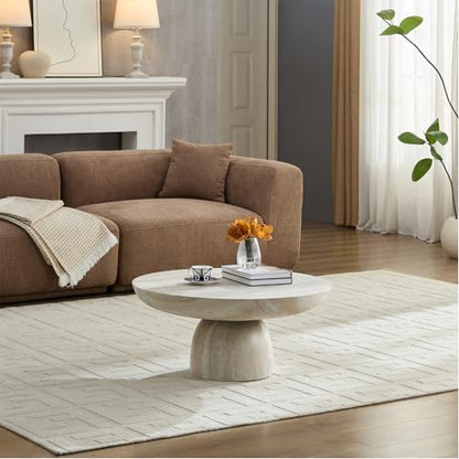 Mushroom Marble Coffee Table, Modern Fiberglass Center Table - color: 31.5'' Mars Pattern