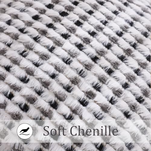 LUOYEHK Boho Throw Pillow Covers 26x26 Inch Set of 2 Chenille Tufted Pillowcase Farmhouse Neutral Cushion Covers for Couch Sofa Bed Living Room, Black Gray - color: Black Gray, size: 26" x 26" (Pack of 2)