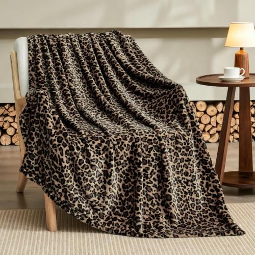 Bnuitland Cheetah Print Blanket, Fleece Leopard Print Blanket Home Decor | Luxury Fuzzy Blanket for Couch Bed, Coloring Blanket for Baby Kids Pet, Cheetah Room Decor, All Season, Coffee Brown, 50"x40" - color: Leopard Coffee, size: Crib