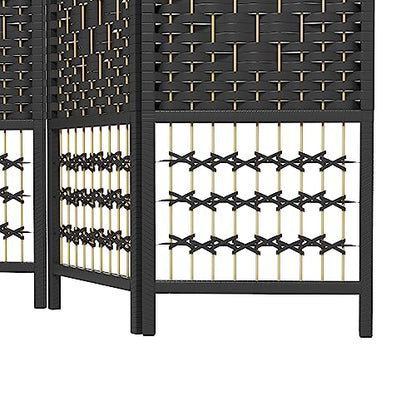 HOMCOM 6 Panel Room Divider, Folding Privacy Screen, 5.6', Black | Room Separator, Wave Fiber Freestanding Partition Wall Divider - color: Black, size: 6 Panel