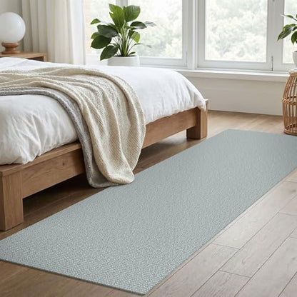 Washable Runner Rug, Non Slip Kitchen Rug, 2x7 Ft, Turquoise/Gray | Washable Braided Runner Carpet, Non Slip Rubber Dot Backed, For Hallway, Kitchen, Entryway, Bedroom, Laundry Room, Foyer - color: Turquoise/Gray, size: 2' x 7' (Rectangular)