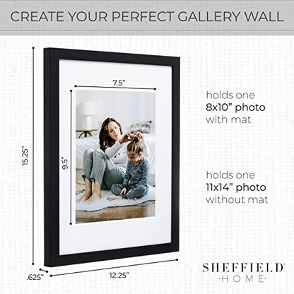 Sheffield Home 9 Piece Gallery Wall Frame Set, 11x14 in. matted to 8x10 in. (Matte Black) - color: Matte Black, size: 11x14 Inch
