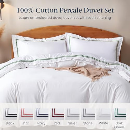 Ella Jayne Twin Duvet Cover 100% Cotton Percale Soft Dark Green 2 Pcs | Duvet Cover Twin | Soft Cotton Percale | 68 x 90 Inch Cover | Includes 1 Matching Pillow Sham | Dark Green Design - color: Dark Green, size: Twin/Twin XL