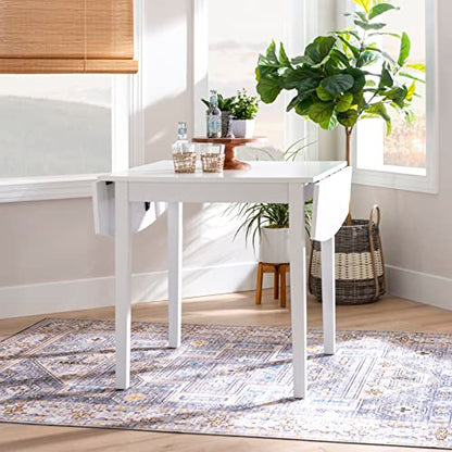Linon Torino White 30" Square Drop Leaf Table - 30" X 48" Fully Extended - color: White