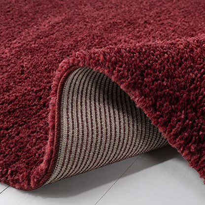 SAFAVIEH August Shag Collection Accent Rug - 2'3" x 4', Burgundy, Solid Design, Non-Shedding & Easy Care, 1.2-inch Thick Ideal for High Traffic Areas in Entryway, Living Room, Bedroom (AUG900S) - color: Burgundy, size: 2'3" x 4' (Rectangular)
