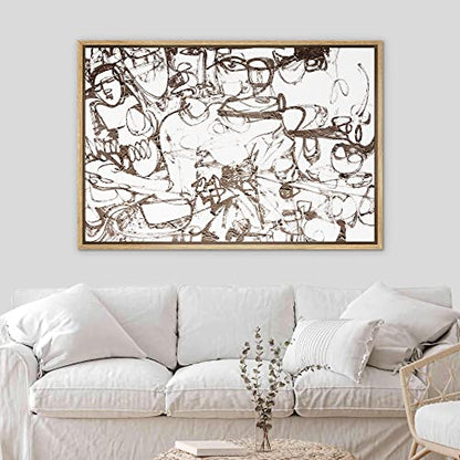 SIGNWIN Framed Canvas Print Wall Art Graffiti Street Art Grunge Landscape Abstract Geometric Illustrations Modern Art Minimalism Relax/Calm Zen for Living Room, Bedroom, Office - 16"x24" Natural - color: A11-2211-n08, size: 24"L x 16"W