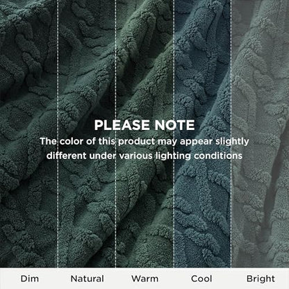 Bedsure Gentlesoft Sherpa Queen Size Blanket for Bed - Fleece Fluffy & Cozy Cable Jacquard Tufted for Women Gift, Thick and Warm Christmas Blanket for Winter, Dark Green, 90x90 Inches | Ultra-Soft, Cozy, Thick for Winter, Queen Size for Bed, Living Room,