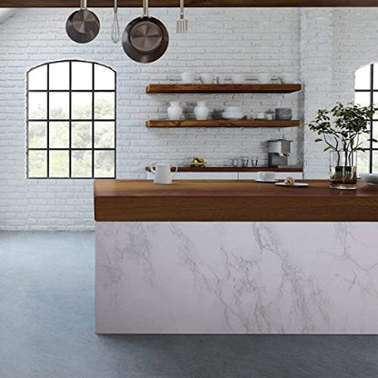Marble Peel and Stick Wallpaper Kitchen Countertop & Cabinets Contact Paper | 17.7 inch x 78.7 inch Granite Wall Paper for Old Furniture Self Adhesive and Removable Easy to Apply - color: Gray/White, size: 17.7" x 78.7"
