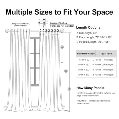 102 Inch Long Custom Velvet Curtains,Beige Room Darkening Noise-Reducing Pleated Drapes with Hooks and Back Tab, Modern White Tone Window Panels for Bedroom, Living Room,2 Panels - color: Beige, size: 40"W x 102"L (Pack of 2)
