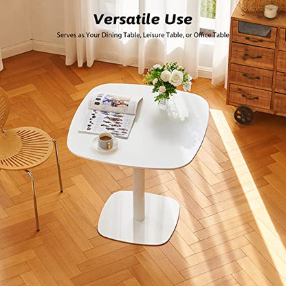 VONLUCE Modern Square Dining Table for 2 and 4 Person, 32 Inch Small Pedestal Kitche Dinner Table, Mid Century Style with 220lb Capacity, White - color: 32" White Squre