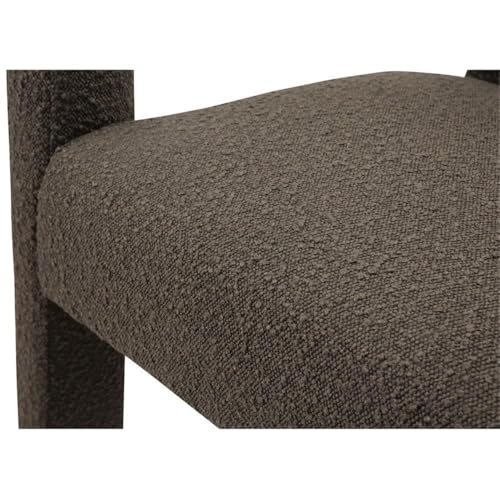 Meridian Furniture Athena Collection Modern | Contemporary Boucle Fabric Upholstered Accent | Dining Chair, 25" W x 21" D x 27" H, Brown - color: Brown