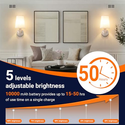 Wall Sconce Battery Operated Wall Light Fixure with Remote Control, Dimmable Battery Operated Wall Sconces Set Of Two, Indoor Wireless Wall Mounted Lamp with Rechargable Bulb For Bedroom Living Room - color: Nickel-SetOfTwo