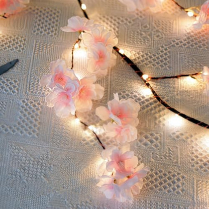 100 LED Cherry Blossom Lights, 5.9ft Fairy Lights for Bedroom, 8 Flashing Modes Cherry Blossom Branches, for Mantel, Wedding, Party and Christmas Decoration.