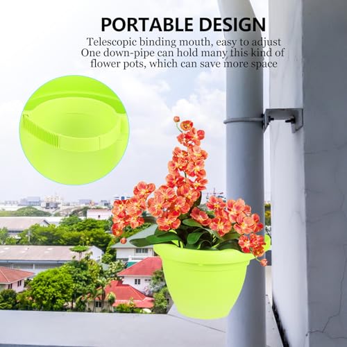 Toddmomy Green Vertical Wall Planter Hanging Basket, Lightweight Useful Hanging Planter for Indoor Outdoor Plants, Creative Pipe-Mounted Plant Pot for Balcony Garden Storage