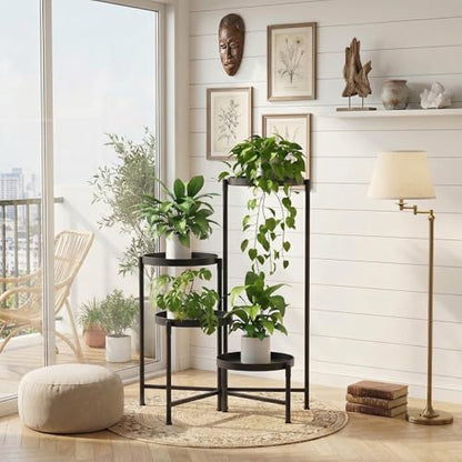 aboxoo 4 Tier Metal Plant Stand Modern NEW, Indoor Outdoor Multi-Tiered Plant Stand Display Tray, Flower Pot Stand for Indoor Home Outdoor Patio Balcony Yard - size: 4 Tier