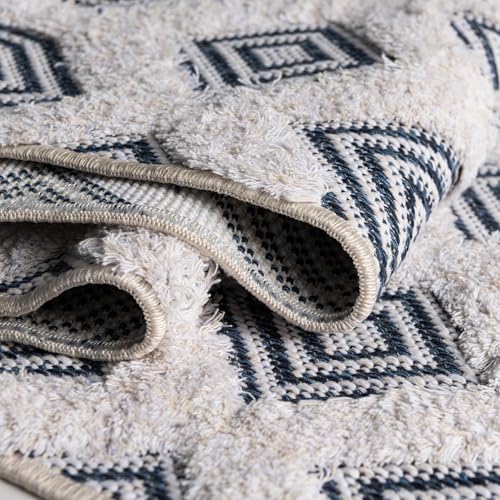 Rugs.com - Sabrina Soto Casa Rug – 6 Ft Runner Navy Blue Cotton Textured Runner – Ideal for Hallways, Entryways, and Kitchens - color: Navy Blue, size: 2'3" x 6' (Runner)