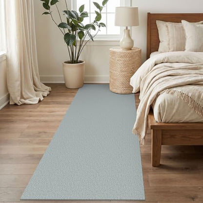 Washable Runner Rug, Non Slip Foyer Runner, 3x8 Ft, Turquoise/Gray | Washable Braided Runner Carpet, Non Slip Rubber Dot Backed, For Hallway, Kitchen, Entryway, Bedroom, Laundry Room, Foyer - color: Turquoise/Gray, size: 3' x 8' (Rectangular)