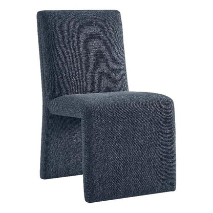 Modway Emory Fabric Slipper Dining Chair in Slate Blue – Upholstered Armless Dining Side Chair – Versatile Modern Accent Chair or Vanity Chair - color: Slate Blue