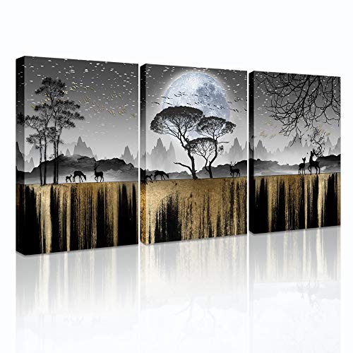 Wall Art For Living Room family wall decor for bedroom black and white wall pictures tree Canvas art Print for bathroom wall Painting artwork For office kitchen Home decor inspiration wall decoration - color: Tree Inspiration Painting, size: 16x24inches*3