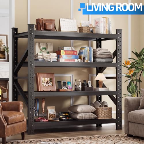 60" W Heavy Duty Garage Shelving, 5000LBS Industrial 4-Tier Rack | 69"H x 70"W x 23.6"D adjustable metal shelving for garage,warehouse,basement storage - size: 70”H*60”W*23.6”D
