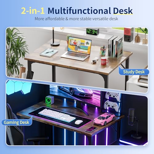 BestOffice Computer Desk,Home Office Desk, Modern Simple Style for Home Office Study Writing (Brown, 32 Inch) - color: Brown, size: 32 Inch