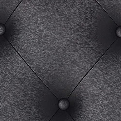 Baxton Studio Myra Modern and Contemporary Queen Size Black Faux Leather Upholstered Button-Tufted Scalloped Headboard - color: Black, size: Queen