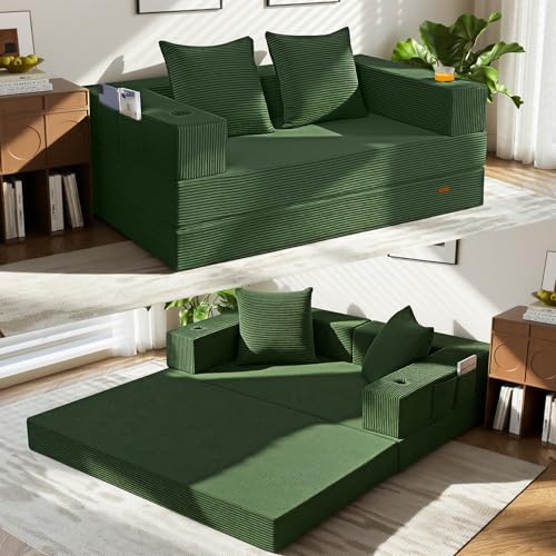 COMAX Futon Sofa Bed, Convertible Sofa Bed, Folding Boneless Couches