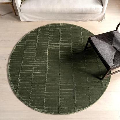 nuLOOM Kailani Green Geometric Washable Area Rug, 6' Round | Nuloom Kailani Geometric 6' Round Machine Washable Area Rug for Living Room Bedroom Dining Room, Green - color: Green, size: 6' (Round)