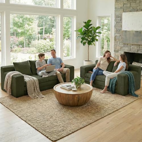 Boneless Loveseat Sleeper Sofa Bed: 3-in-1 Convertible Sofa Bed with Side Pockets & Handle,Pull Out Couch with 2 Pillows,Folding Futon for Small Space,Living Room & Bedroom,Green - color: A-green, size: 2 Seater Sofa