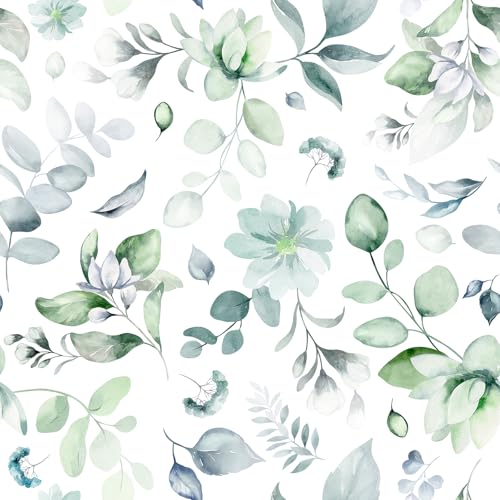 Green Leaf Peel and Stick self Adhesive Wallpaper - 96''x32'' - color: X06, size: 96"x32"