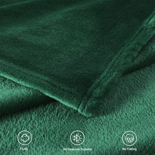 TASTHROW DarkGreen Throw Blanket 60x80 Inches | Soft Plush Cozy Fleece Flannel Throw Blanket, Lightweight Warm Throws for Bed, Couch, Bedroom and Living Room, All Seasons - color: Darkgreen, size: 60"x80"