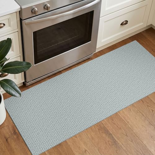 Washable Runner Rug, Non Slip Entry Runner, 2x5 Ft, Turquoise/Gray | Washable Braided Runner Carpet, Non Slip Rubber Dot Backed, For Hallway, Kitchen, Entryway, Bedroom, Laundry Room, Foyer - color: Turquoise/Gray, size: 2' x 5' (Rectangular)