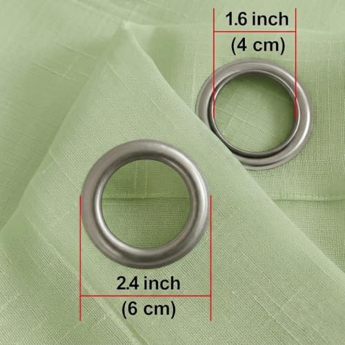 Sheer Curtains Faux Linen Semi Voile Light Filtering Drapes Pair for Bedroom Living Room, Set of 2 Grommet Top Window Curtain Panels (54 x 84 Inch,Green) - color: Green, size: 54"W x 84"L (Pack of 2)