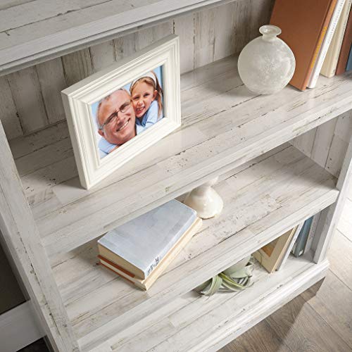 Sauder 3 Tier Book Shelf Wooden Bookcase Multipurpose Bookshelf for Home Office, Living Room, in White Plank - color: White Plank Finish