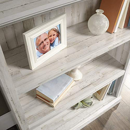 Sauder 3 Tier Book Shelf Wooden Bookcase Multipurpose Bookshelf for Home Office, Living Room, in White Plank - color: White Plank Finish