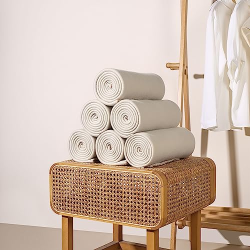 CAI TENG Fleece Throw Blankets 6 Pack Bulk Lightweight Warm Soft 50 x 60 in Kids Blanket Picnic Cozy Fleece Fabric Microfiber Small Blanket for Bed Sofa Office Travel Beige - color: Beige