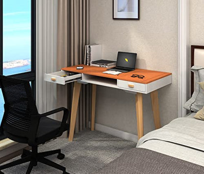 42" Home Office Desk with File Drawer, Modern Computer Table with Laptop Storage Space, Student Girls Desks Teens Writing Table