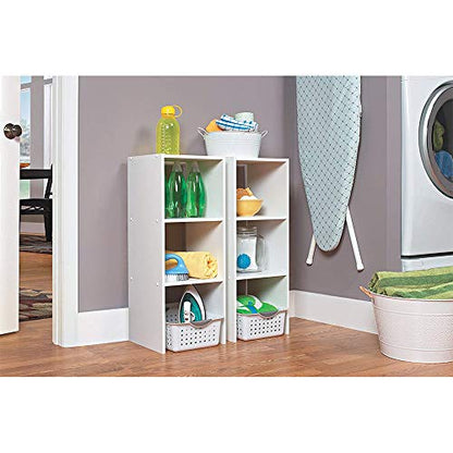 ClosetMaid 31 Inch 2 Cube White Decorative Home Stackable Standing Shelf Storage Organizer for Home, Office, and Garage, 2 Pack